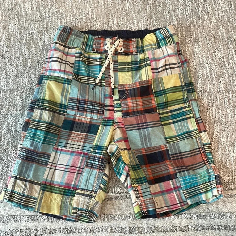 Boys GapKids Madras swim trunks sz S